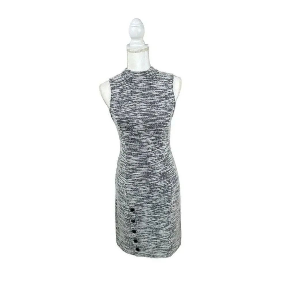 The Line Of Style Black White Sleeveless Fitted Pencil Dress Women’s Size Medium